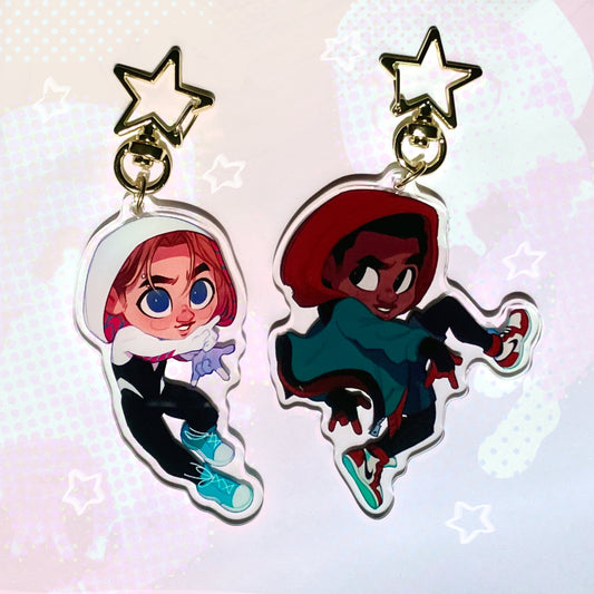 Gwen and Miles Acrylic Keychains